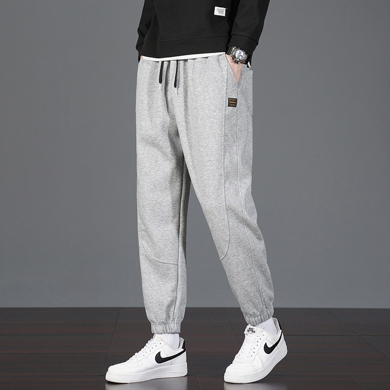 Quần Jogger Nam Ống Bo Chun Thu Đông Dáng Rộng Phong Cách Hàn Quốc Màu Đen, Xám, Xanh Navy