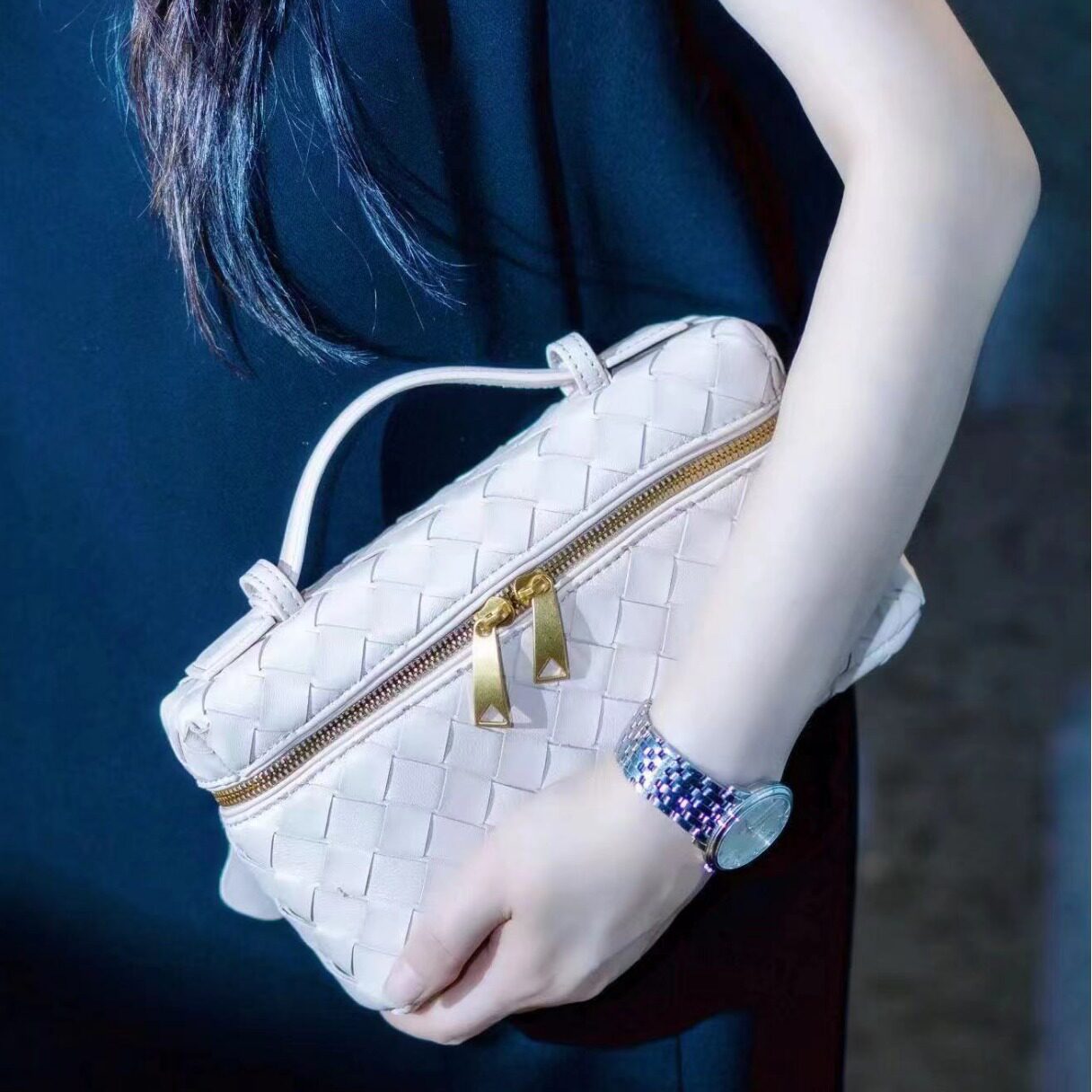 2026 New Cross-Border Quilted Sheepskin Box Bag, Genuine Leather Woven High-End Shoulder Crossbody Small Square Bag for Women