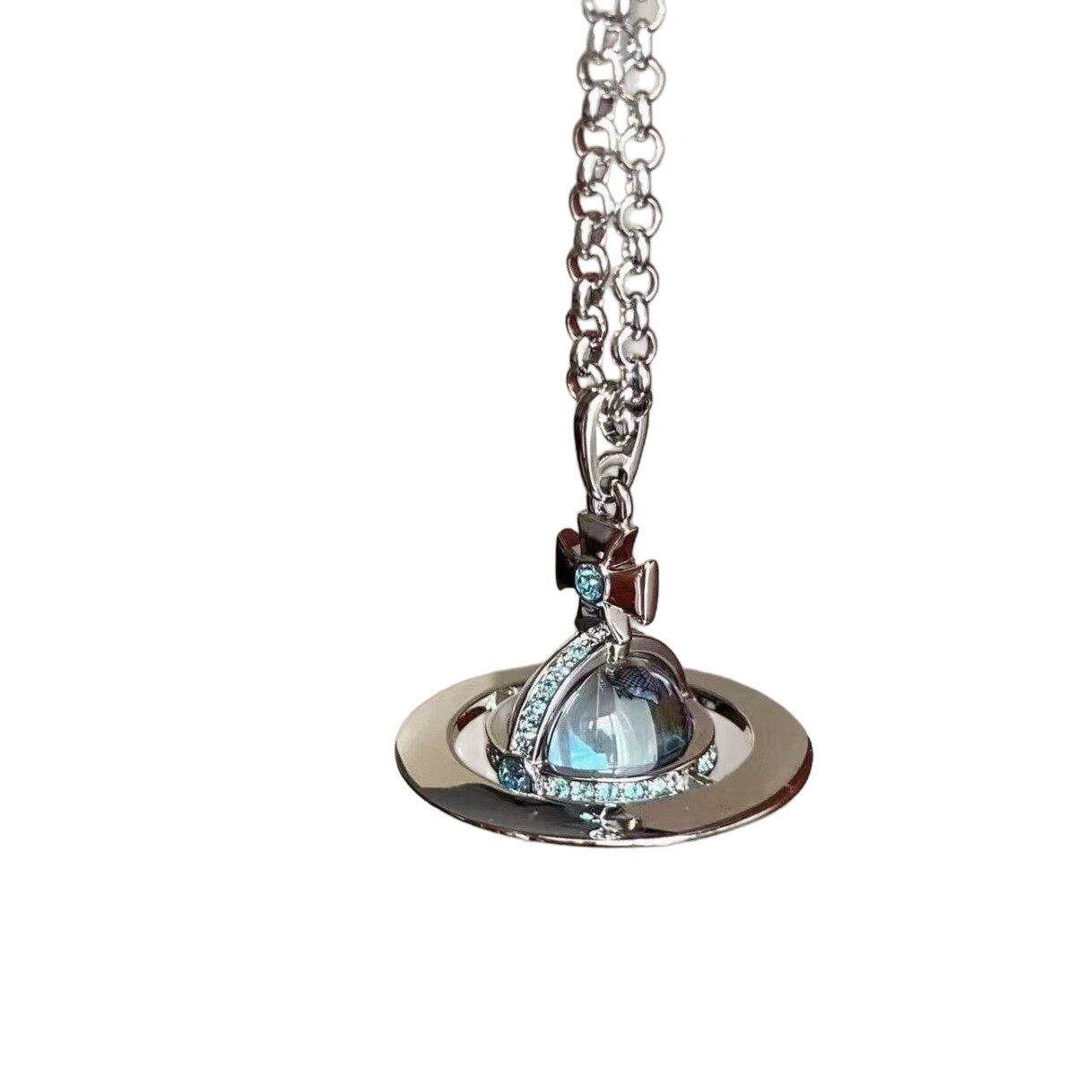 Xijia Saturn High Version Large and Medium Orb Saturn Full Series Necklace Women's 10mm Beads Logo Buckle Clavicle Chain