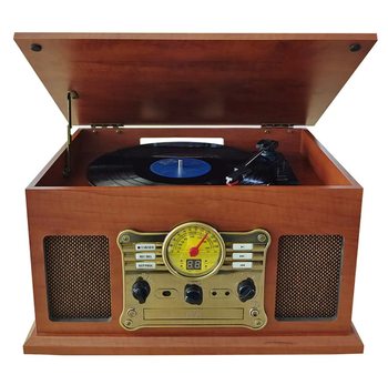 Retro phonograph vinyl record player old-fashioned record player CD player tape player radio integrated multifunctional speaker