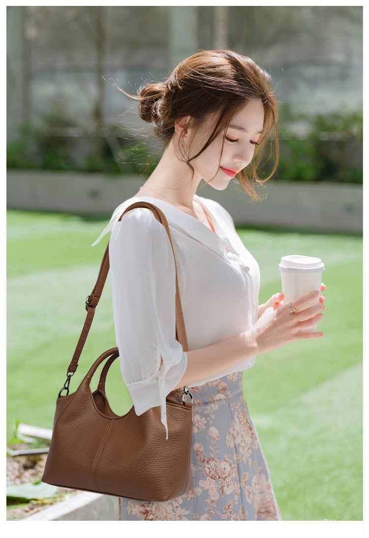 Túi xách tay nữ da PU dáng hộp mềm đeo vai đeo chéo — đen, màu đỏ, mơ, nâu
