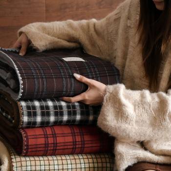 Retro Blanket Autumn and Winter Cotton Fleece-Lined Double-Sided Blanket Bionic Wool Velvet Warm Autumn and Winter High-End Lazy Style