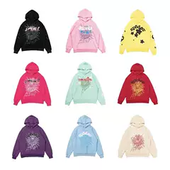 Young Thug Sp5der American Streetwear Pink Hoodie Oversized Unisex Pullover Heavyweight Fleece Sweatshirt