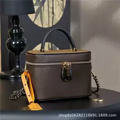 M&LV Monogram Vintage Small Box Cosmetic Bag Shoulder Bag Crossbody Handbag for Women