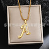 2025 summer new 26 diamond English letter necklace men's European and American fashion creative diamond jewelry accessories women