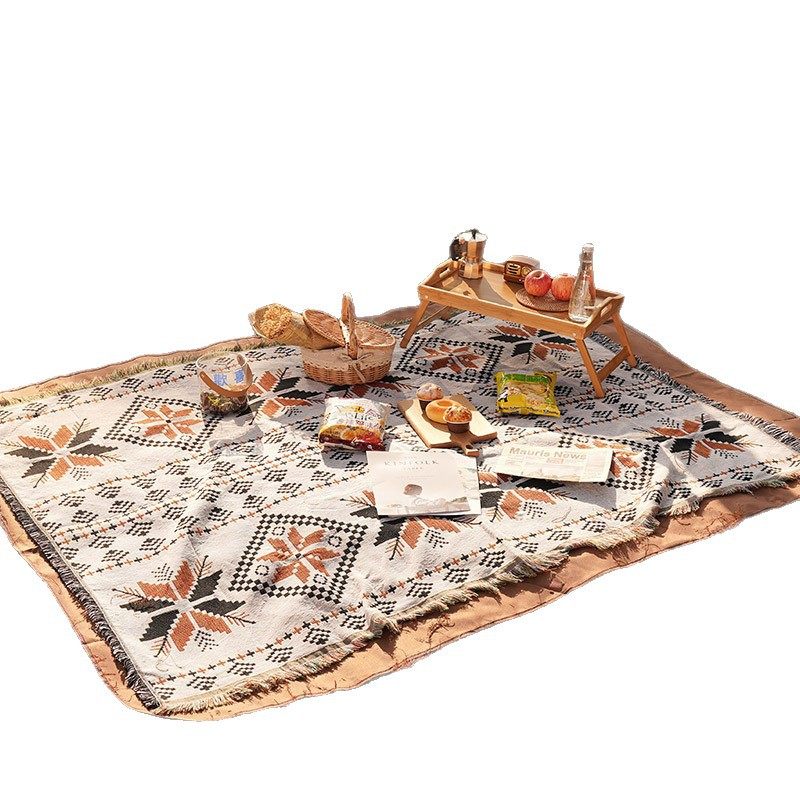 Customized Line Blanket, American Outdoor Camping Blanket, Bohemian Blanket, Ethnic Style Picnic Tablecloth, Sofa Blanket, Tapestry