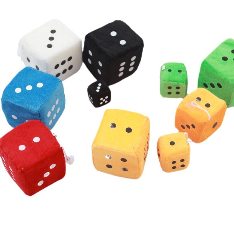 毛绒骰子抓机玩具吸盘挂件 卡通色子创意礼物 厂家批发