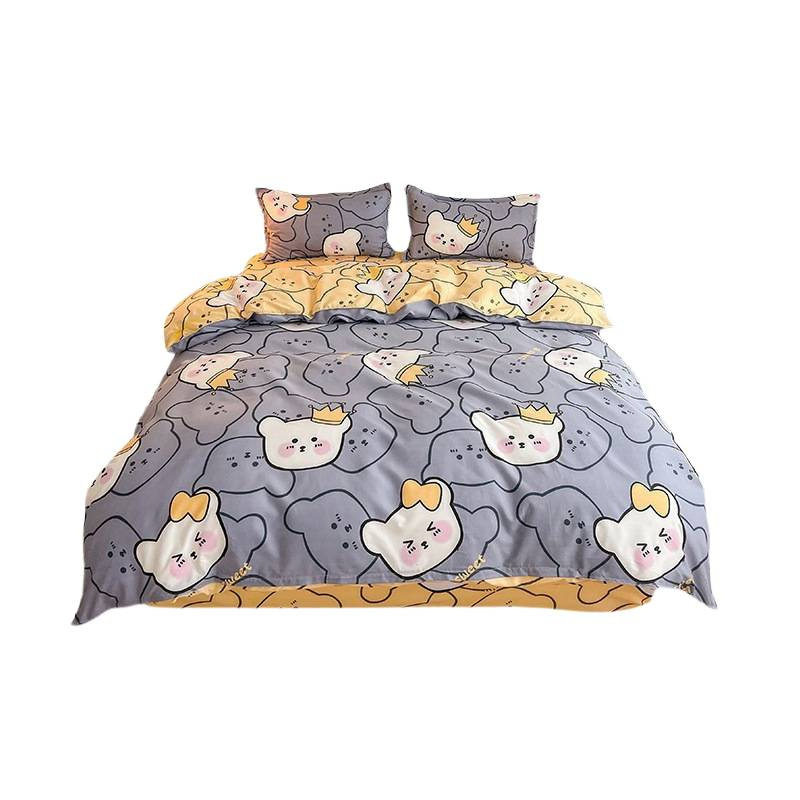Four-Piece Bed Set, Quilt Cover, Bed Sheets, Three-Piece Set, Student Female Dormitory, Universal for All Seasons, Skin-Friendly and Good-Looking