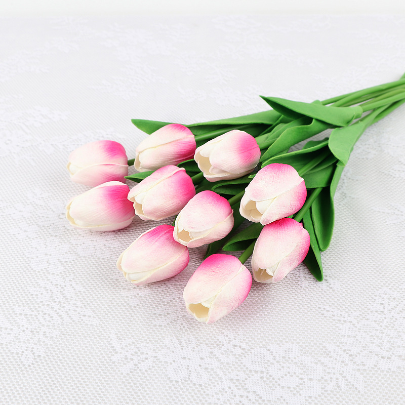 pu郁金香仿真花假花婚庆派对居家装饰花跨境外贸花卉厂家批发