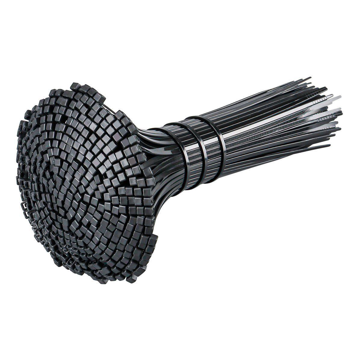 Self-Locking Nylon Cable Ties 3*100mm Black and White Plastic Lock Buckle for Tying and Fixing