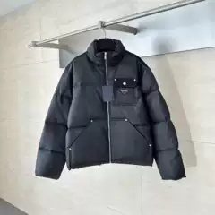 Genuine P-label Recycled Nylon Patchwork Twill Weave Jacket, 90% White Duck Down