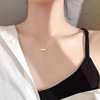 New Simple and Fresh Handmade Plain Geometric Square Pendant on Necklace Design Sense Short Necklace Clavicle Chain Gift for Women