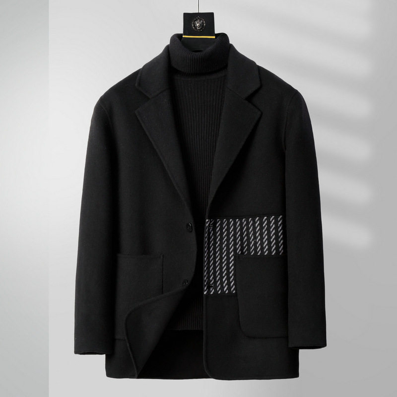 Áo Blazer Nam Dáng Ôm Tay Dài Chất Liệu Lông Cừu Pha Màu Thanh Lịch