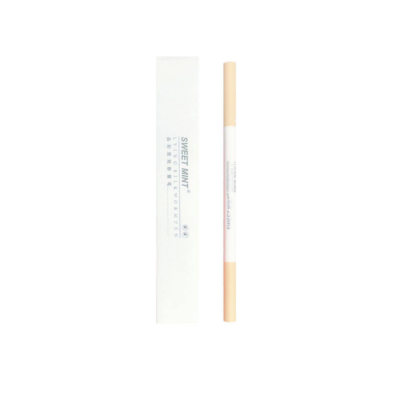 Double head lying silkworm pen double-effect dual-use novice eyeliner very thin eyeliner waterproof oil-proof non-blooming genuine goods wholesale
