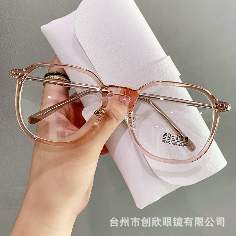 2022 new white deer with Korean version of anti-blue light female Net Red Plain Street racket glasses frame trendy men's myopia optical frame
