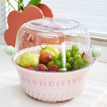 Dopamine Double-Layer Draining Basket for Washing Vegetables, Household Kitchen Plastic Fruit Tray, Water Filter Vegetable Basket, Vegetable Washing Basket