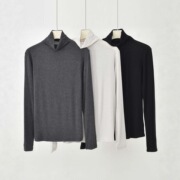Cashmere Blended High-Neck Long-Sleeved Bottoming Shirt, Lightweight Thermal Clothing, Autumn and Winter Slim Casual Inner Wear 