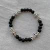 Simple personality cross bracelet sweet cool temperament all-match cold style neutral couple black beaded bracelet bracelet