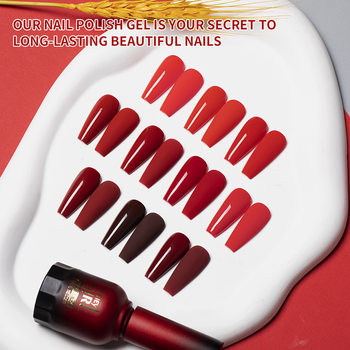Cross-border Hot Red Series White Long-lasting Nail Polish Glue suit Chinese Red Wine Red Vintage Red Nail Polish Glue