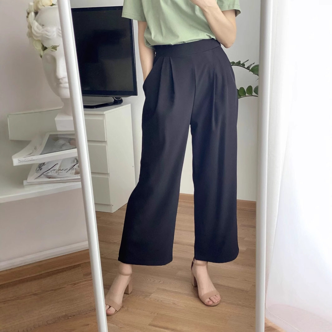 High Waisted Wide Leg Trousers Spring Collection Casual Style Flared Design Versatile for Everyday Wear Wholesale