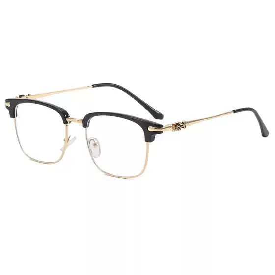 Anti-Blue Light Plain Glasses for Men, Trendy Eyebrow Glasses Frame, Retro Business Eyewear Frame, Trendy Factory Wholesale 9352