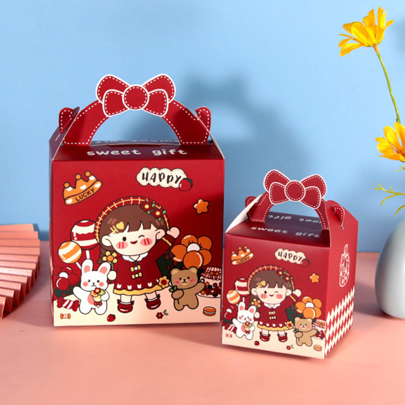 Children's Cartoon Candy Box Gift Packaging Box Portable Birthday One Year Old Children's Day Baby Full Moon Gift Box Empty Box