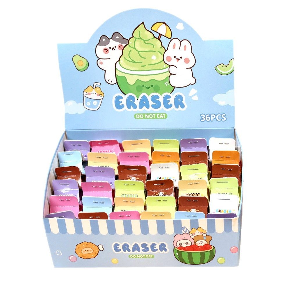 Simulated Milk Carton Children's Cartoon Blind Box Eraser High-Looking Student Wipes Clean Without Leaving Traces Eraser Wholesale