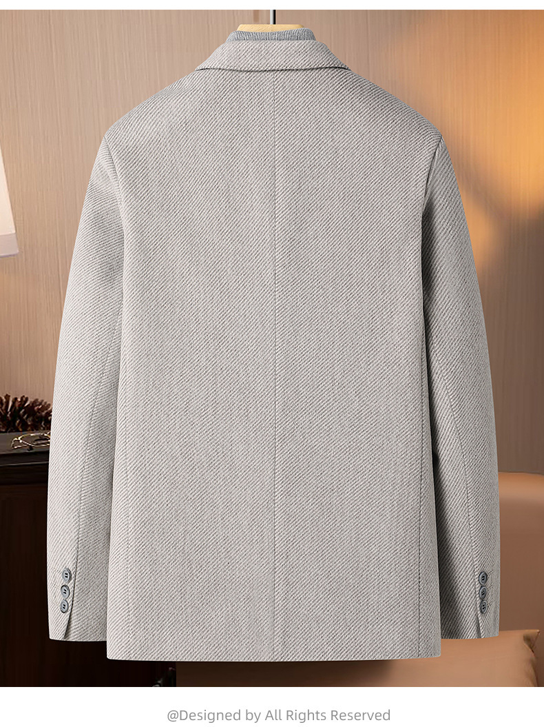 Áo blazer nam len phong cách công sở nhẹ, dáng vừa vặn, tay dài — màu be, màu xanh hải quân