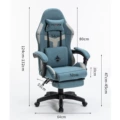 Blue with foot rest (2-stage gas pole technology cloth linkage armrest)