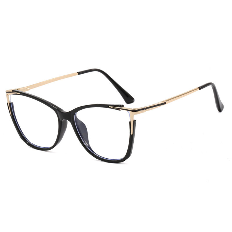 Kedun Retro Style Large Frame Cat-Eye Glasses Frame 2023 New Model Can Be Fitted with Prescription Lenses, Non-Prescription Lenses, Blue Light Blocking, Ins-Style Glasses