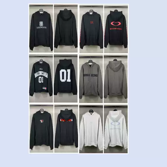 Foreign Trade European and American Cross-Border Paris B's New Autumn and Winter Basketball 01 Jersey Printed Loose Hooded Long-Sleeved Sweatshirt Trendy