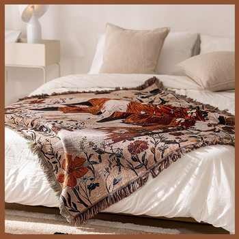 Cross-Border Outdoor Camping Grass Tent Carpet B&B Decorative Blanket Wholesale Blanket Living Room Sofa Combination Blanket Blanket