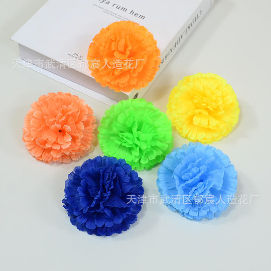 Simulation 9cm carnation wholesale silk flower cake decoration carnation style net factory direct cross-border supply