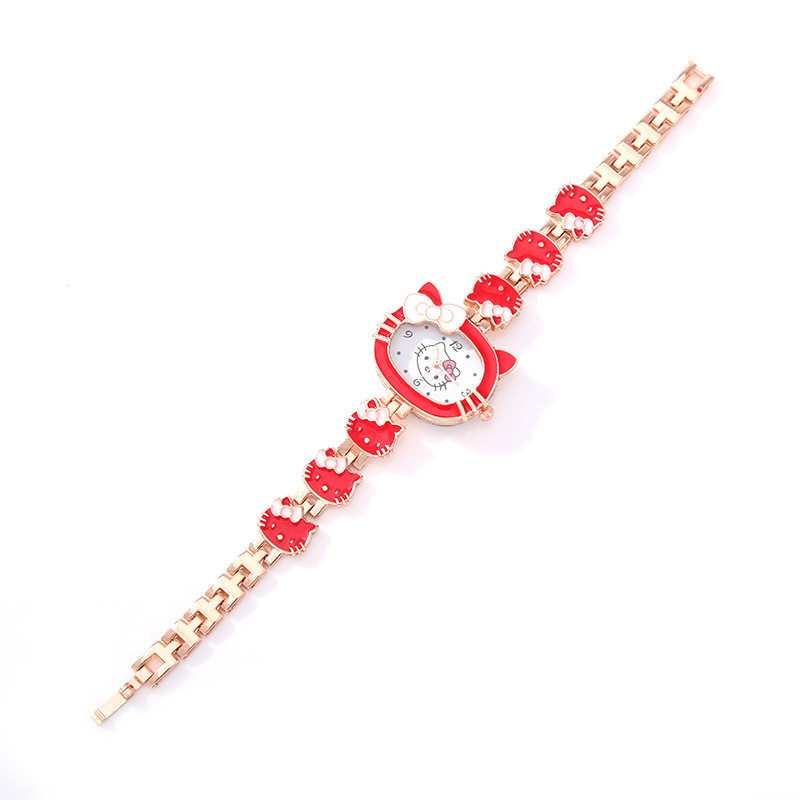 Fashion KT cat cartoon watch female student girl Lady cute bracelet watch in stock wholesale