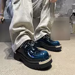 Men's Large-Toe Derby Shoes, Business Casual Formal Wear Men's Shoes for Work and Commuting, Spring and Autumn, High-End Simple Style, Height-Increasing Men's Shoes