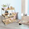 Cross-Border Spot Solid Wood Three-Layer Storage Rack Household Kitchen Spice Organizer Wooden Cosmetics Storage Rack