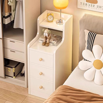 Bedside Table Ultra-Narrow Simple Modern Storage Cabinet Small Bedroom Simple Storage Rack Household Sandwich Cabinet 30cm