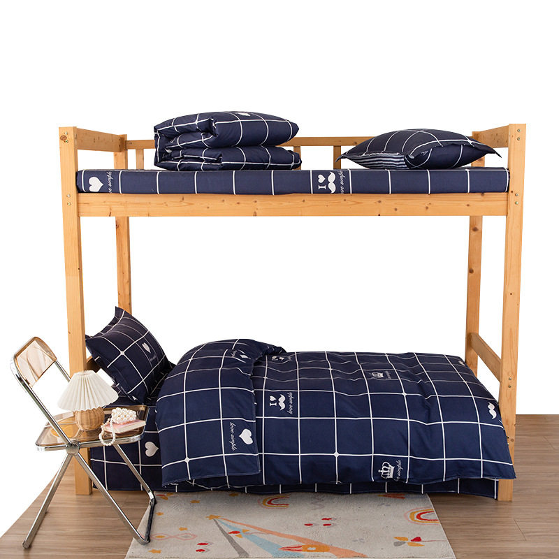 Student dormitory bed three-piece bedding full set single quilt quilt six-piece set water-washed cotton sanding four-piece set