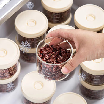 Multigrain Rice Packaging Box, Brown Rice Small Packaging Box, Glass Box, Sealed and Fresh-Keeping, Microwave Heating, Mini Weight Loss