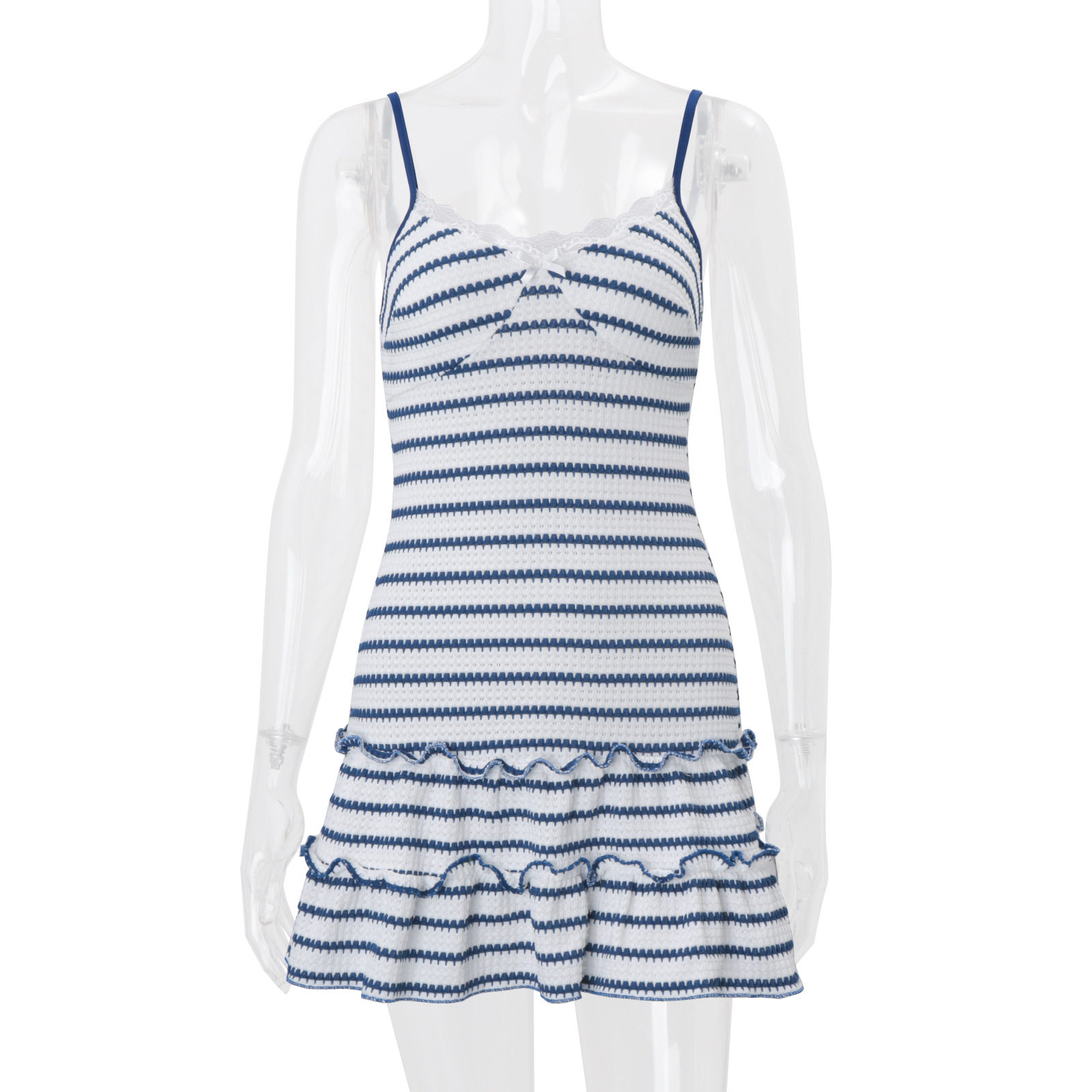Summer Sleeveless Striped Color Block Dress Backless Design Trendy Style Perfect for Parties Wholesale Available