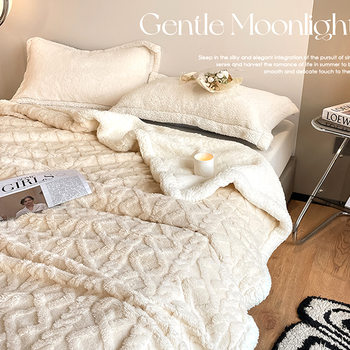 Winter Taffeta Blanket, Autumn and Winter Quilt, Sofa Blanket, Winter Office Nap Blanket, Lamb Coral Velvet Small Blanket