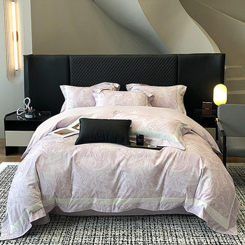 High-End Ultra-Soft Ultra-Fine Long-Staple Cotton Brushed Four-Piece Set Pure Cotton Duvet Cover Bed Sheet Fitted Sheet Bedding 1.8m