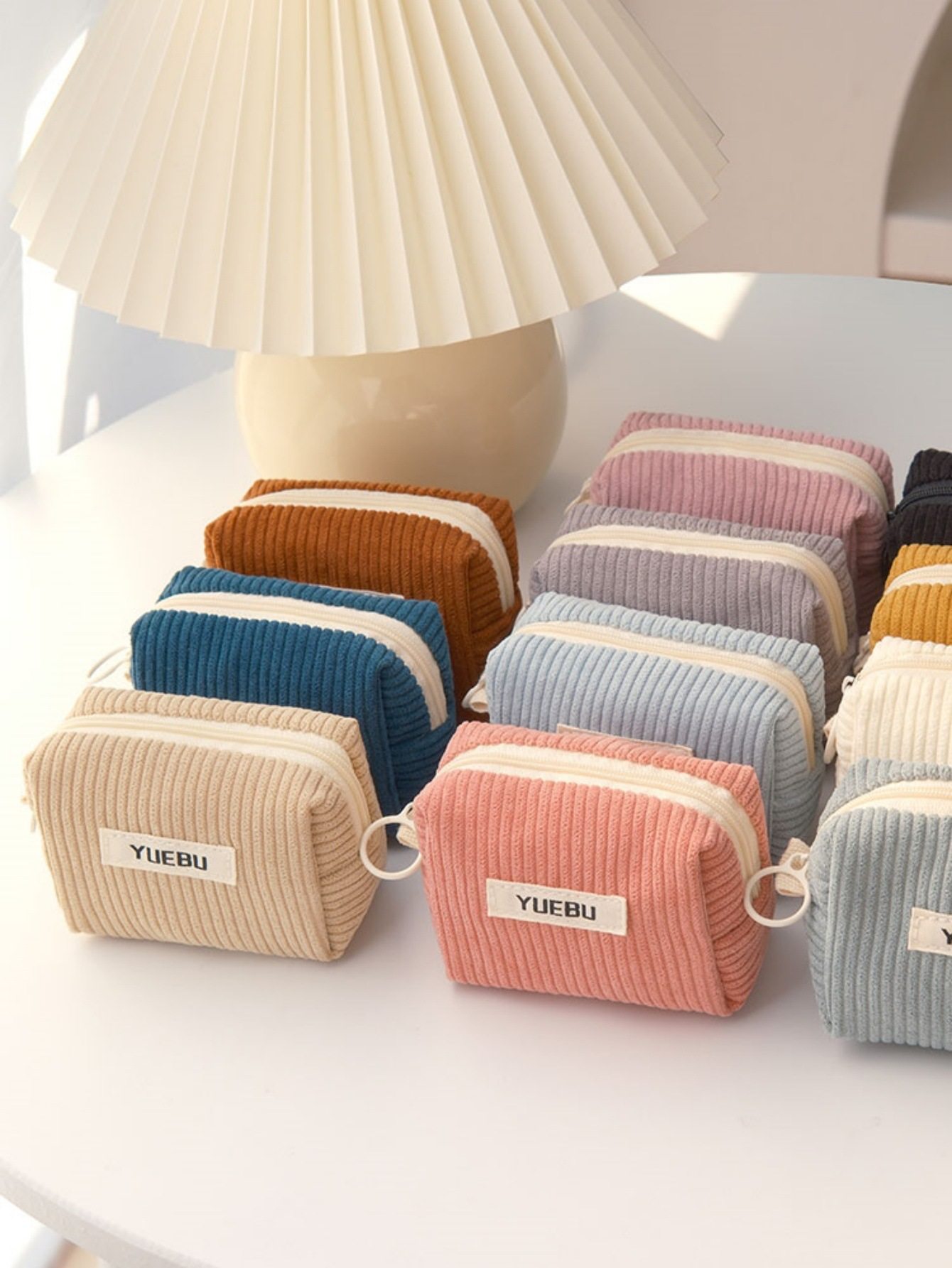 Ins Retro Corduroy Pure Color Simple Coin Purse Bluetooth Headset and Coin Purse Versatile