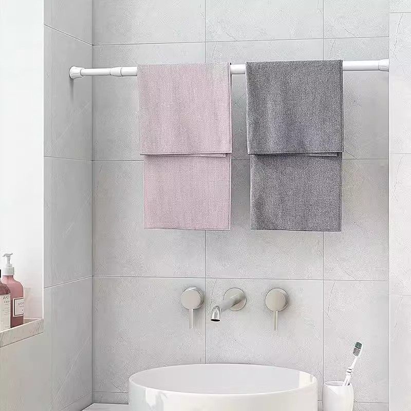 ✅ White Painted Plum Blossom Telescopic Curtain Rod, Clothes Drying Rod, No-Drill Clothes Rod, Shower Curtain Rod, Roman Rod Support Rod Batch