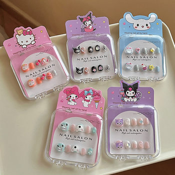 Wearable Nails, Handmade Fake Nails, Manicure Patches, Handmade Wearable Nails, Nail Decals, Cos Kidsren's Student Manicure