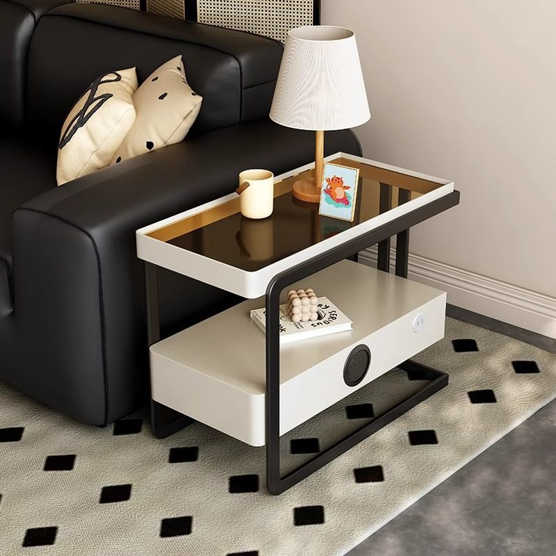 High-End Sofa Side Cabinet, Light Luxury Storage Cabinet, Living Room Movable Side Storage Cabinet, 2025 New Side Table and Corner Table