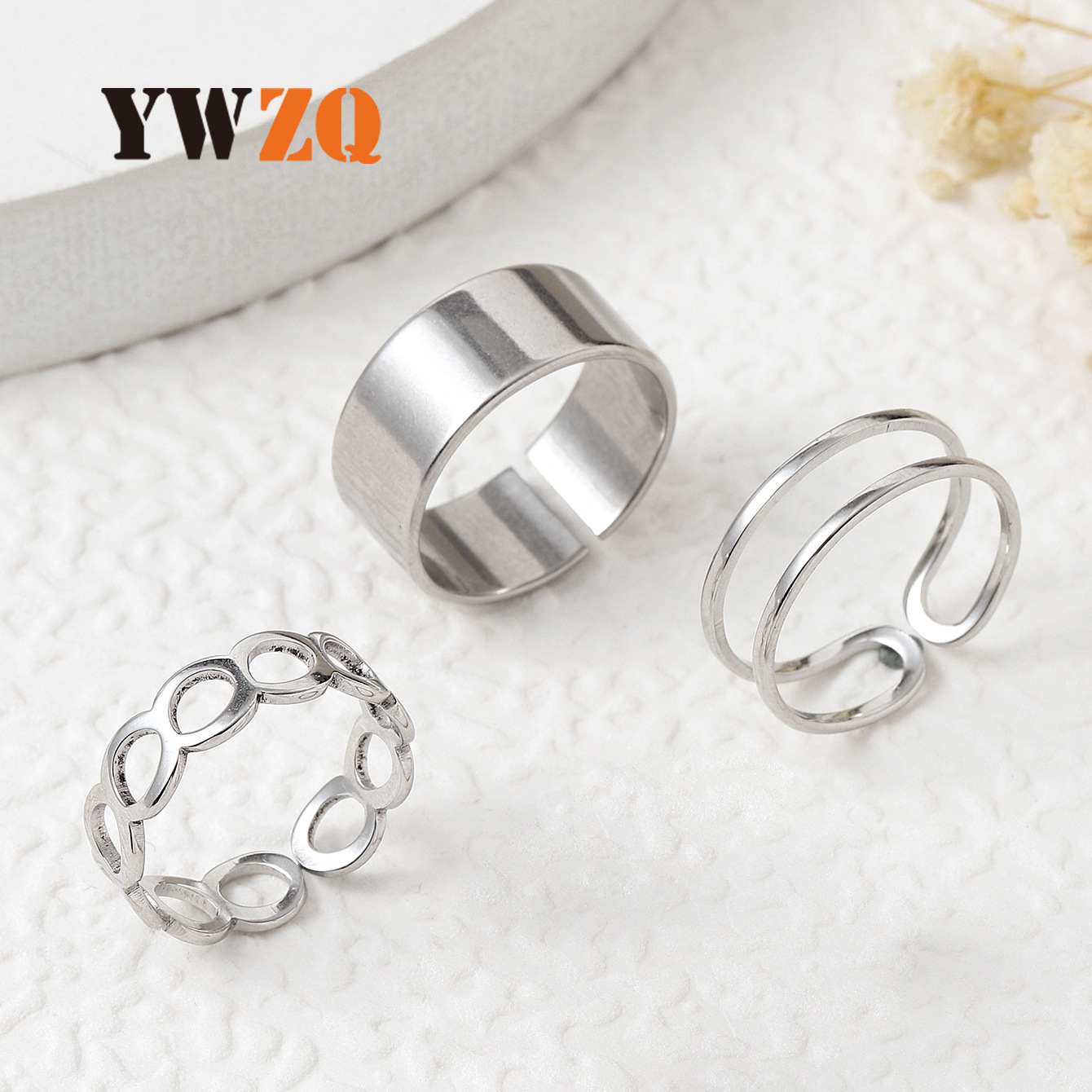 titanium steel ring, three-piece set of jewelry, non-fading...