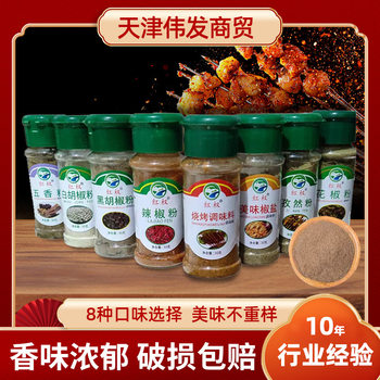 Barbecue seasoning eight-piece set bottled outdoor picnic portable with cumin spiced powder pepper Salt Black pepper barbecue material