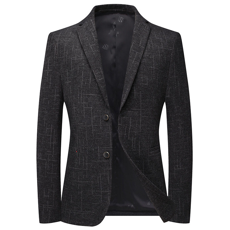 Áo Vest/Blazer Nam Kẻ Caro Co Giãn Chống Nhăn Dáng Ôm Màu Xám Đen