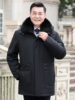 Dad's down Jacket Men's New Winter Middle-Aged and Elderly Winter Clothing Thickeneded Father's and Grandfather's Mid-Length White Duck down Jacket for Men